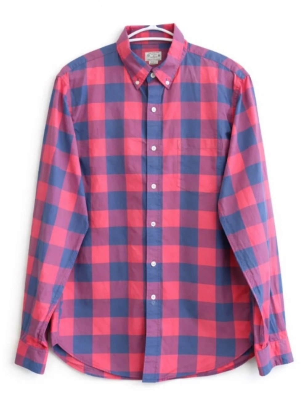 4/$20➡️ J. Crew Red & Blue Plaid Tailored Button-Down Shirt – Medium GUC *Flaw